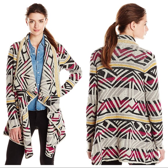 Lucky Brand Intarsia Sweater Coat 